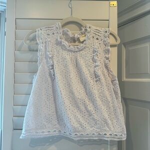Anthropolgy maje white eyelet top